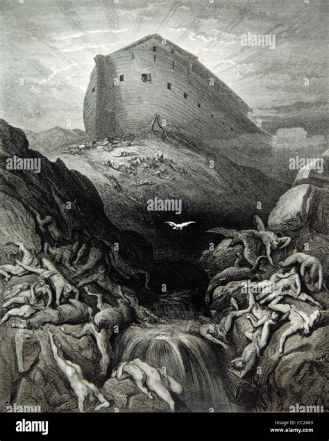 Larche De Noé Et Le Déluge Gravure De Gustave Doré 1866 Photo Stock