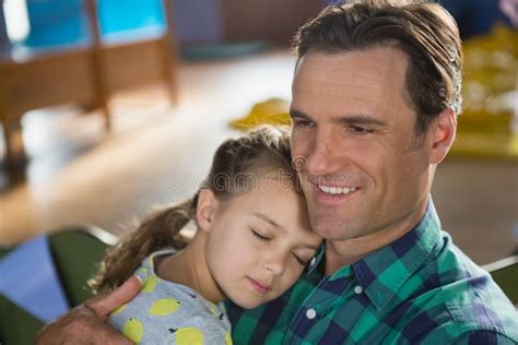 Close Up Of Father Embracing His Daughter Stock Photo Image Of