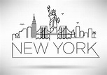 20 USA Cities Linear Skyline | New york drawing, City drawing, Travel ...