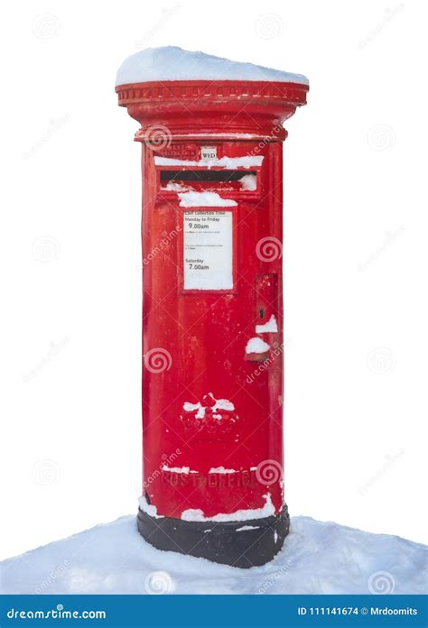 British Post Box In The Snow Stock Photo Image Of Metal Postage