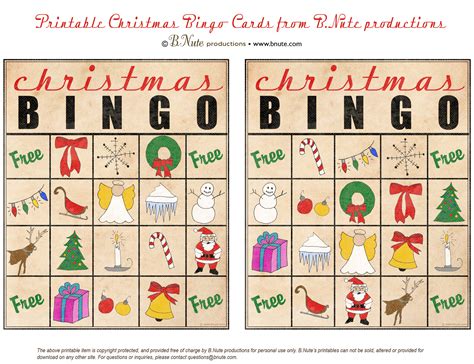 How to use these cards? bnute productions: Free Printable Christmas Bingo Cards