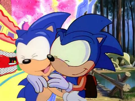 Adventures Sonic And Satam Sonic Hug By Othabland On Deviantart