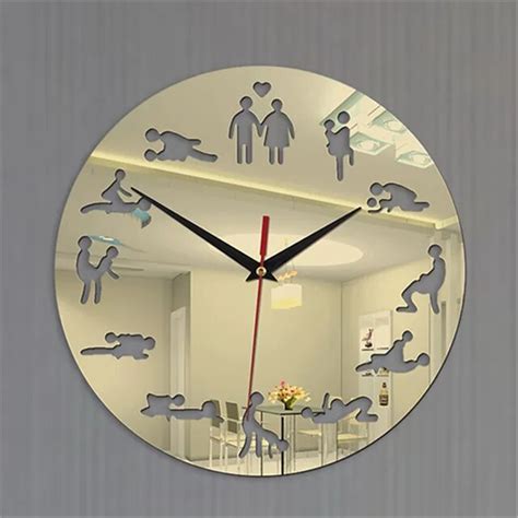 Modern Design Kama Sutra Sex Position Wall Clock For Bedroom Wall Decoration Absolutely Silent