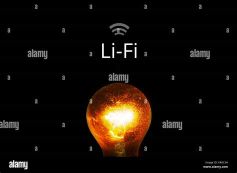 Li Fi Glowing Bulb Stock Photo Alamy