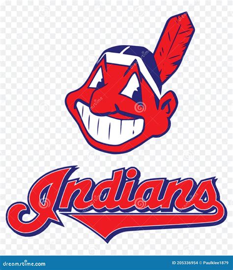 Logo De Cleveland Indians Sobre Fondo Blanco Imagen De Archivo