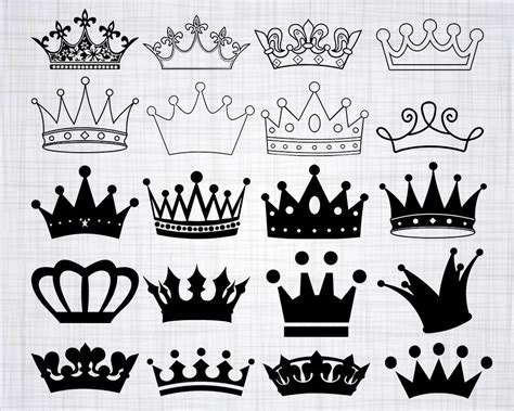 Crown Svg Bundle Crown Svg Crown Clipart Crown Cut Files Etsy