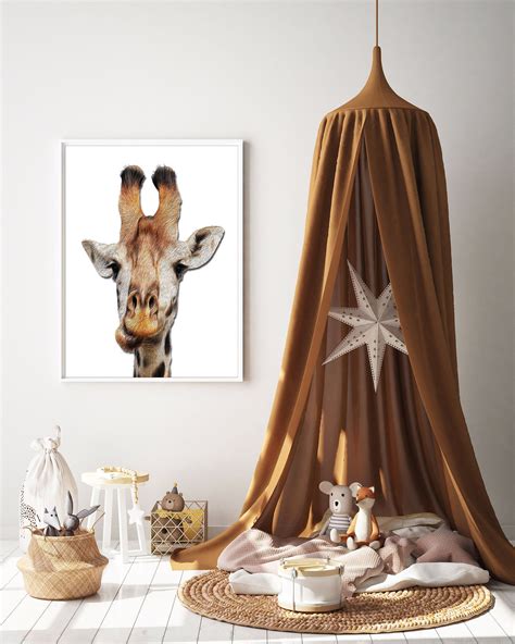 Giraffe Poster Safari Nursery Decor African Animal Print Etsy
