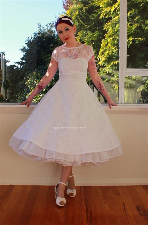 1950s Rockabilly Wedding Dress Lacey With Lace Overlay Sweetheart