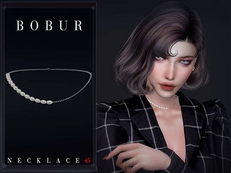 Simple Pearl Necklace By Bobur Created For The Emily Cc Finds