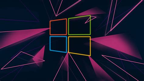 1366x768 Resolution Windows 10 Neon Logo 1366x768 Resolution Wallpaper
