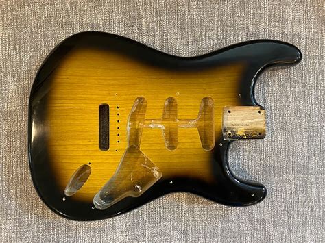 Mjtallparts Stratocaster Body 100 Nitro Vintage Two Tone Reverb