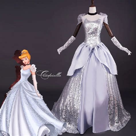 Deluxe Cinderella Adult Costume Glittery Silver Princess Cinderella