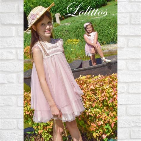 Vestido Lolittos Rose Tul Rosa Mariposas Kids