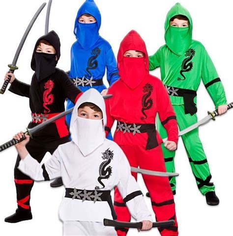 Boys Power Ninja Japanese Samurai Warrior Child Kids Fancy Dress