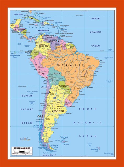 Political Map Of South America Maps Of South America Map Maps