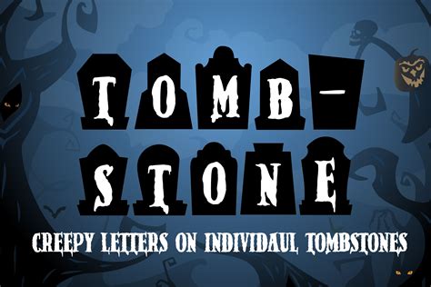 Tombstone (Font) by Illustration Ink · Creative Fabrica | Halloween fonts, Tombstone, Rock ...
