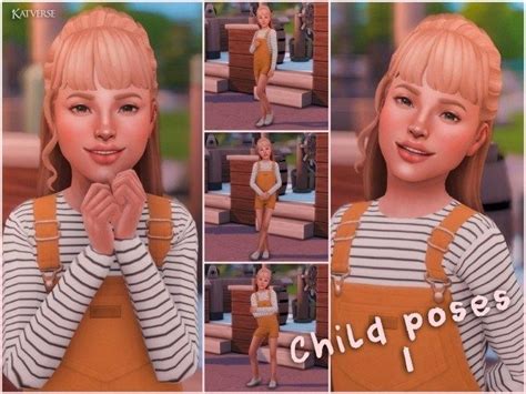 Child Pose Pack 01 At Katverse The Sims 4 Catalog Kid Poses Sims 4
