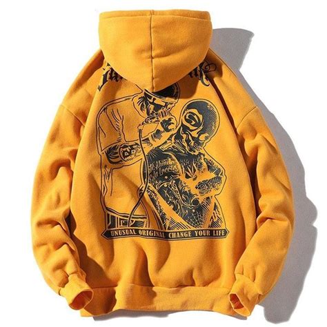 Unusual Tattoo Hoodie Pullover Sweatshirt Men High Fashion Street