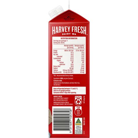 Harvey Fresh Lactose Free Full Cream Milk L Woolworths