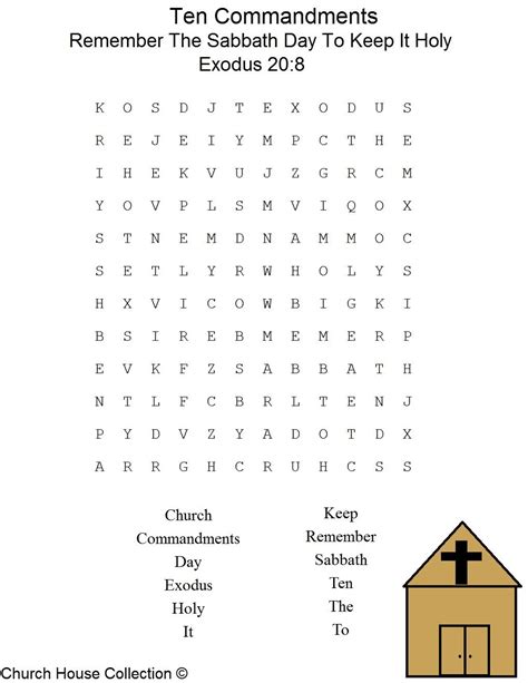 This Is A Free Printable Ten Commandments Word Find Puzzle For The