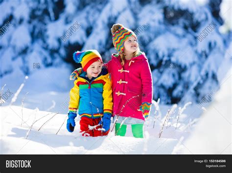 Children Play Snowy Image And Photo Free Trial Bigstock