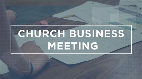 Annual Business Meeting — First Baptist Church