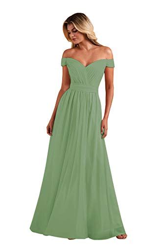 Lxroat Womens Off The Shoulder Bridesmaid Dress Long For Wedding Party