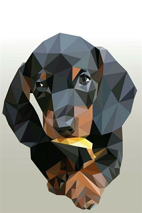 dachshund puppy polygon art triangle art geometric animals