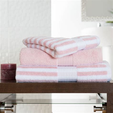 Bliss Stripe Bath Towel Pink Brandalley