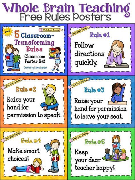 Whole Brain Teaching Classroom Rules Posters Free Teaching Classroom Rules Whole Brain
