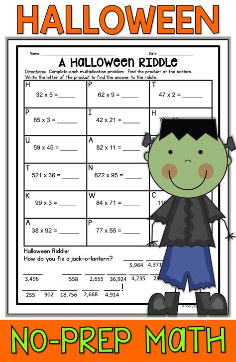 Halloween Math Worksheet 4th Grade