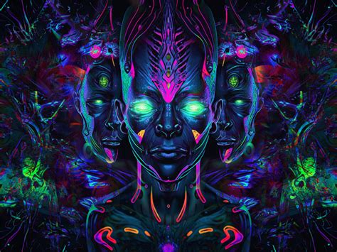 Wallpaper Psychedelic Art Abstract Dark Desktop Wallpaper Hd Image
