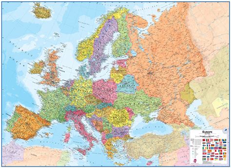 Wall Map Of Europe Large Laminated Political Map 9408 The Best Porn