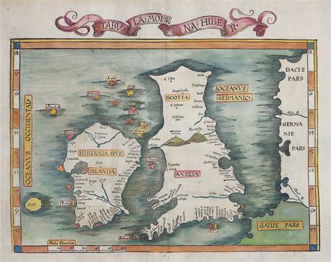 Waldseemuller Fries 1525 Modern Map Of British Isles Michael