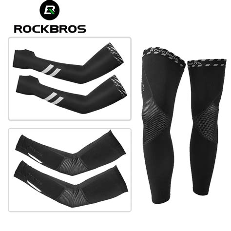 Rockbros Sunscreen Cycling Arm Sleeves Leg Sets Uv Protection Ice Silk