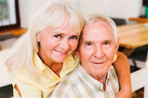 free photo senior woman bonding aged man at home