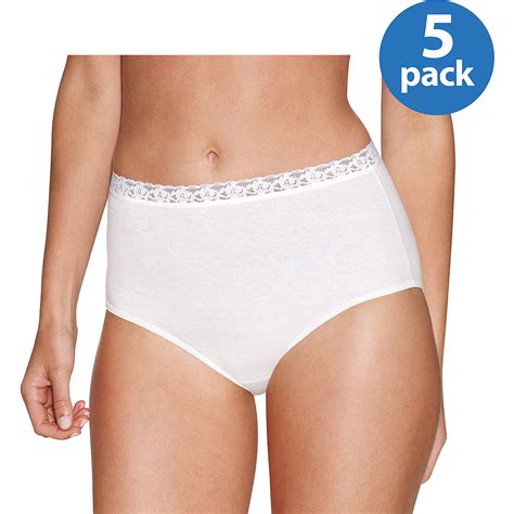 Hanes Womens Cotton Brief With Lace 5 Pack