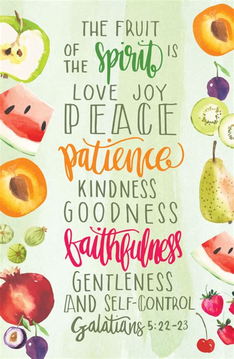 Fruit Of The Spirit Postcard Pkg 25 General Worship Fruit Quotes Spirit Quotes Fruit Of