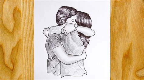 Drawing Of A Couple Hugging
