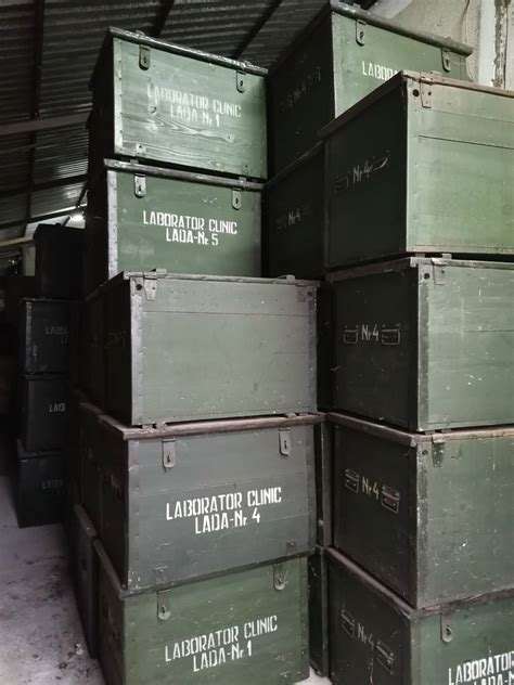 Wooden Military Storage Crate Romanian Army Surplus No4 85 X 58