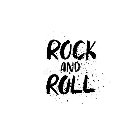 Rock And Roll Brush Lettering Stock Vector Illustration Of Grunge