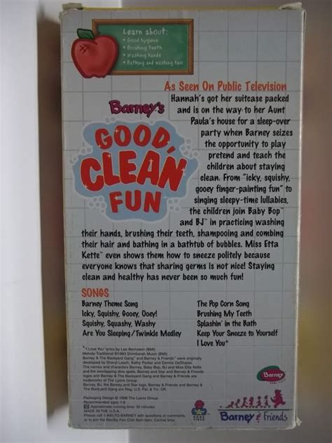 Barney Good Clean Fun Used VHS 2025 1 Closed Captioned Preston S