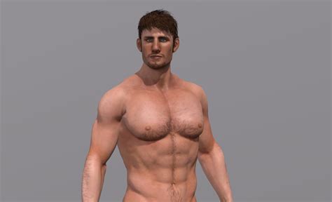 Naked Man Rigged D Game Character D Model Blend Obj C D Fbx