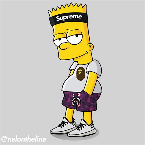 Bart Simpson Hypebeasted Supreme Bape Yeezyboost
