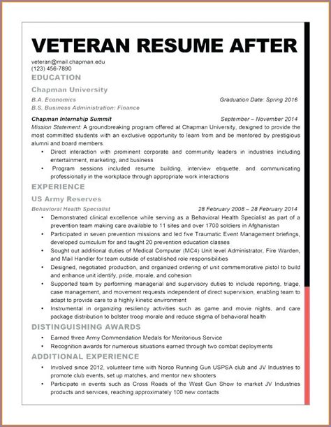 Military Mos To Civilian Resume Resume Resume Examples
