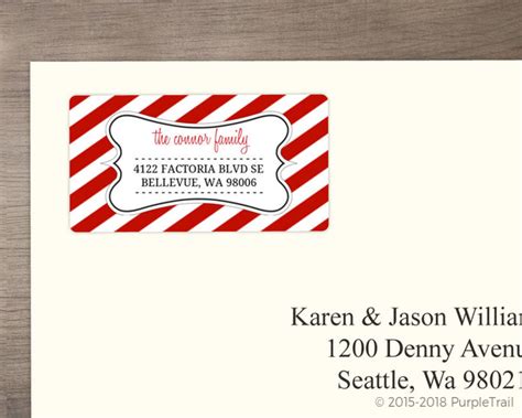 Red And White Striped Address Label Address Labels