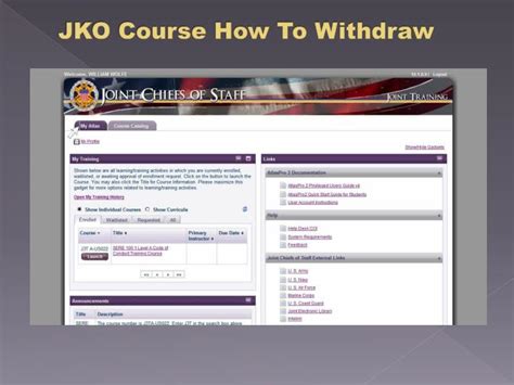 Ppt Jko Course How To Withdraw Powerpoint Presentation Free Download