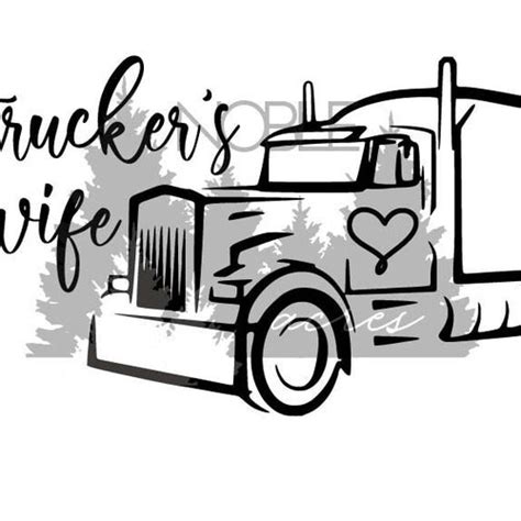 Truckers Wife Svg Png Semi Truck Png Downloadable Decal Etsy