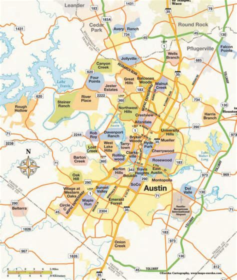 Mapa De Austin Texas California Southern Map