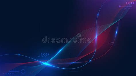 Abstract Technology Digital Futuristic Blue And Red Flowing Dynamic